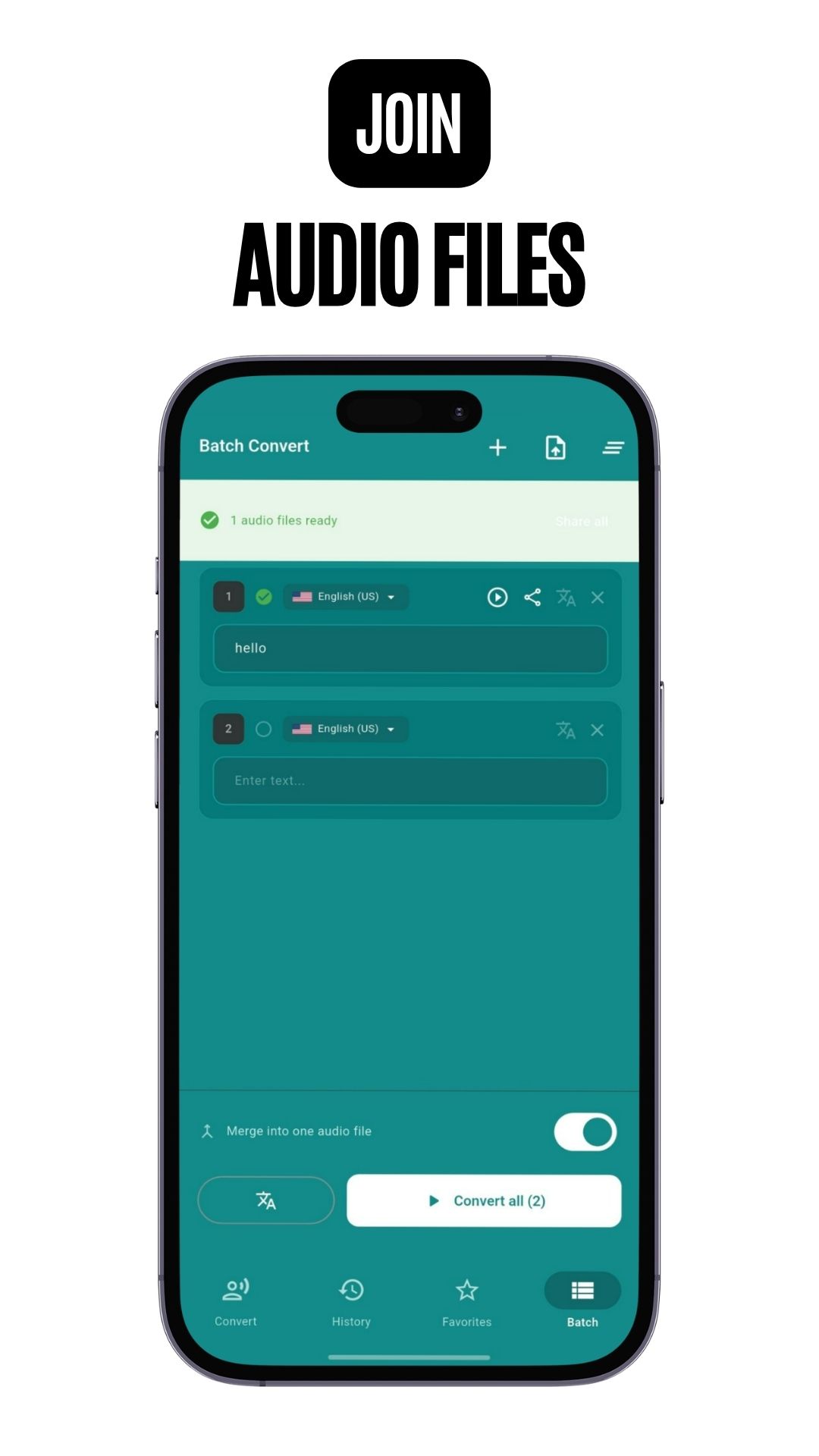 Merge Audio Files UI